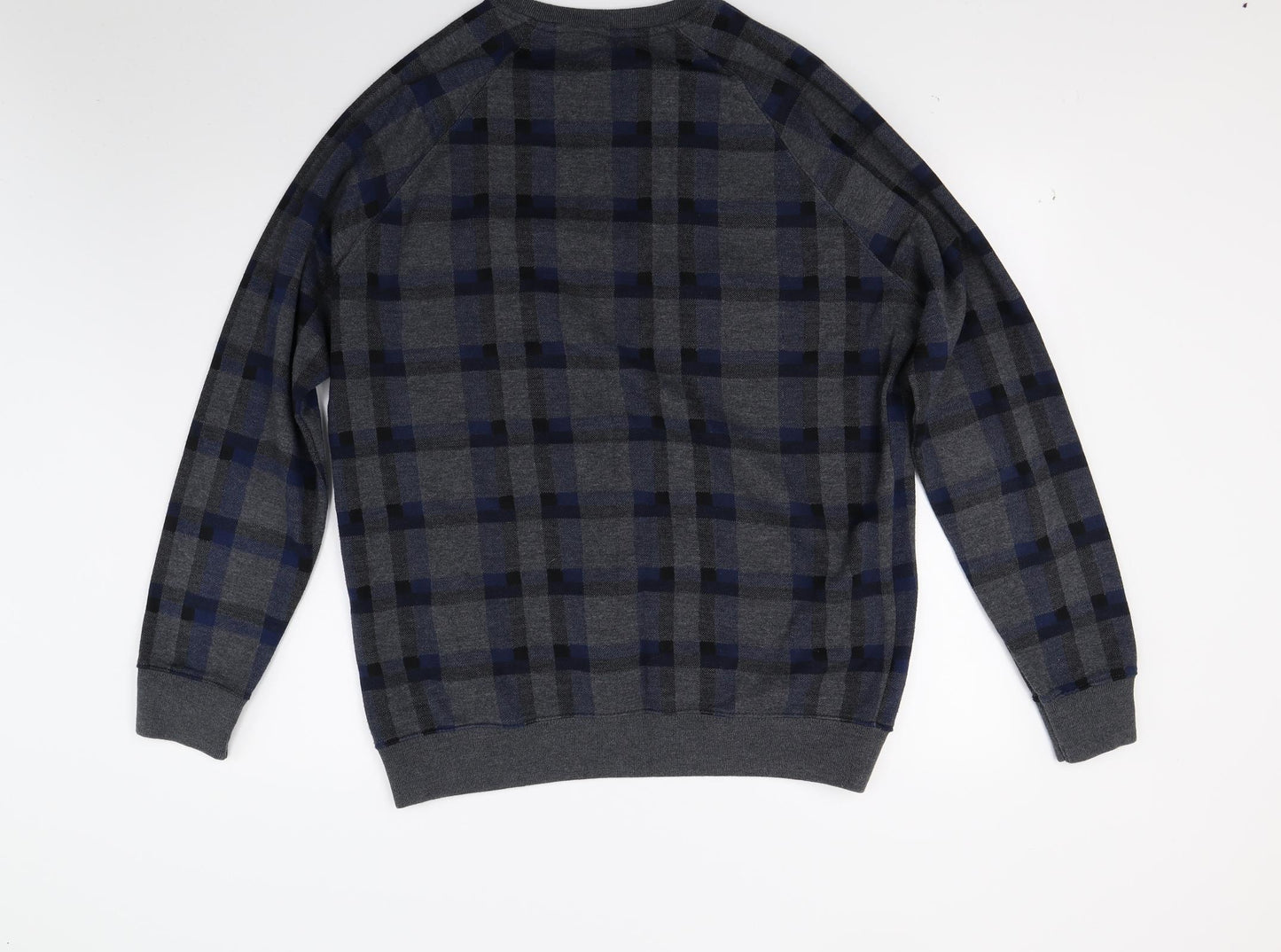 New Look Mens Grey Check  Pullover Jumper Size L