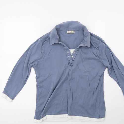 Cherokee Womens Blue   Henley Sweatshirt Size 16