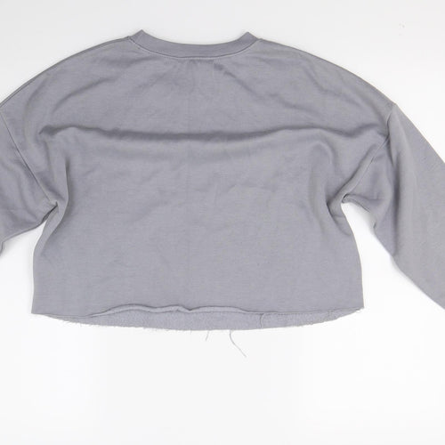 New Look Girls Grey   Pullover Hoodie Size 13 Years  - Croped Boston