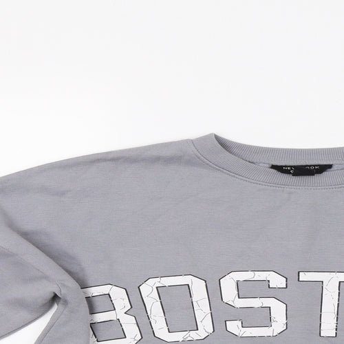 New Look Girls Grey   Pullover Hoodie Size 13 Years  - Croped Boston