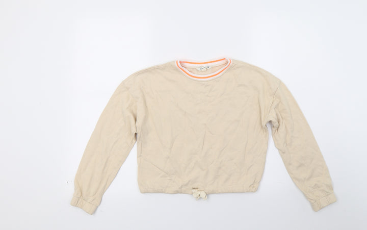 H&M Girls Beige   Pullover Sweatshirt Size 11-12 Years  - Croped