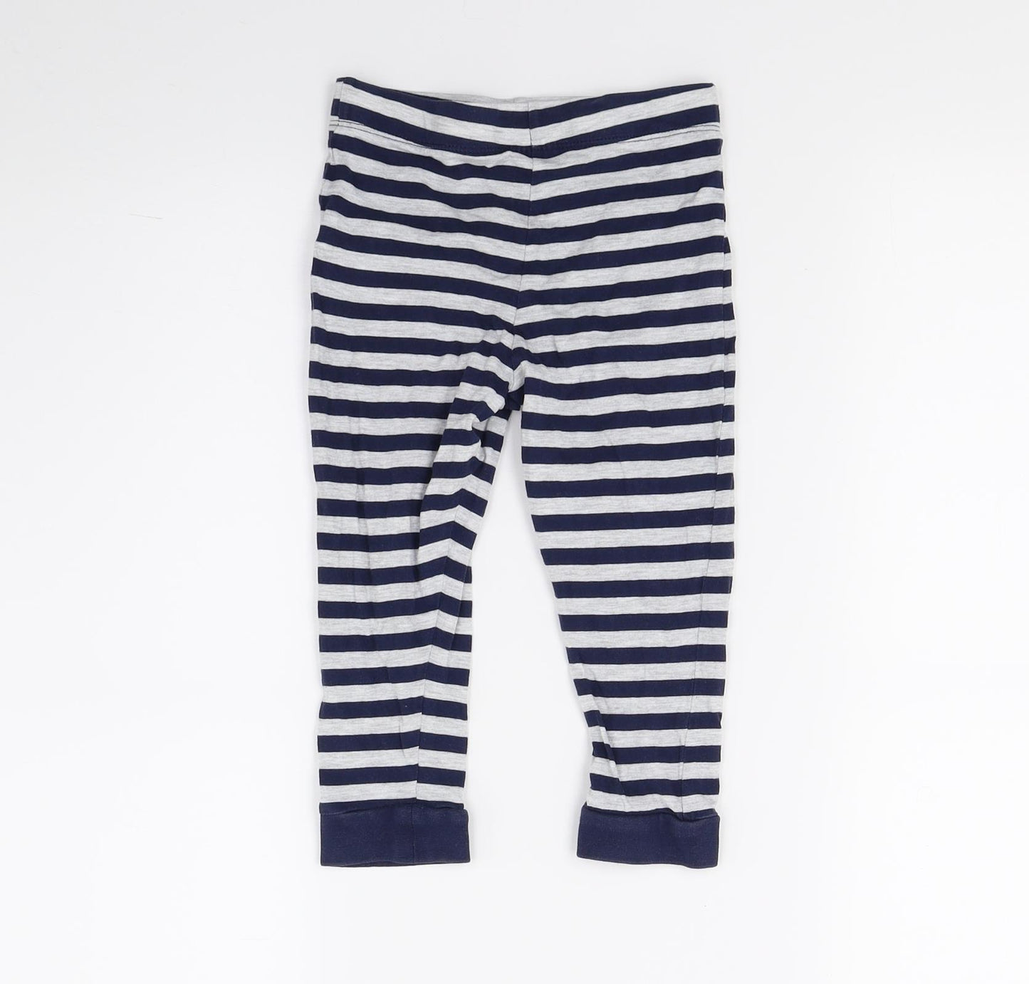 F&F Girls Blue Striped  Jogger Trousers Size 2 Years - Leggins