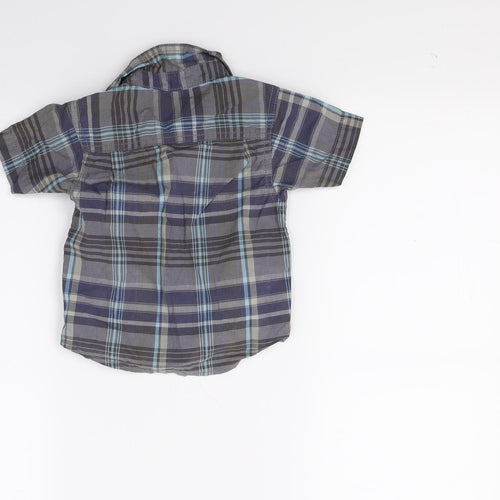 eARLY DAYS Boys Grey Check  Basic Button-Up Size 12-18 Months
