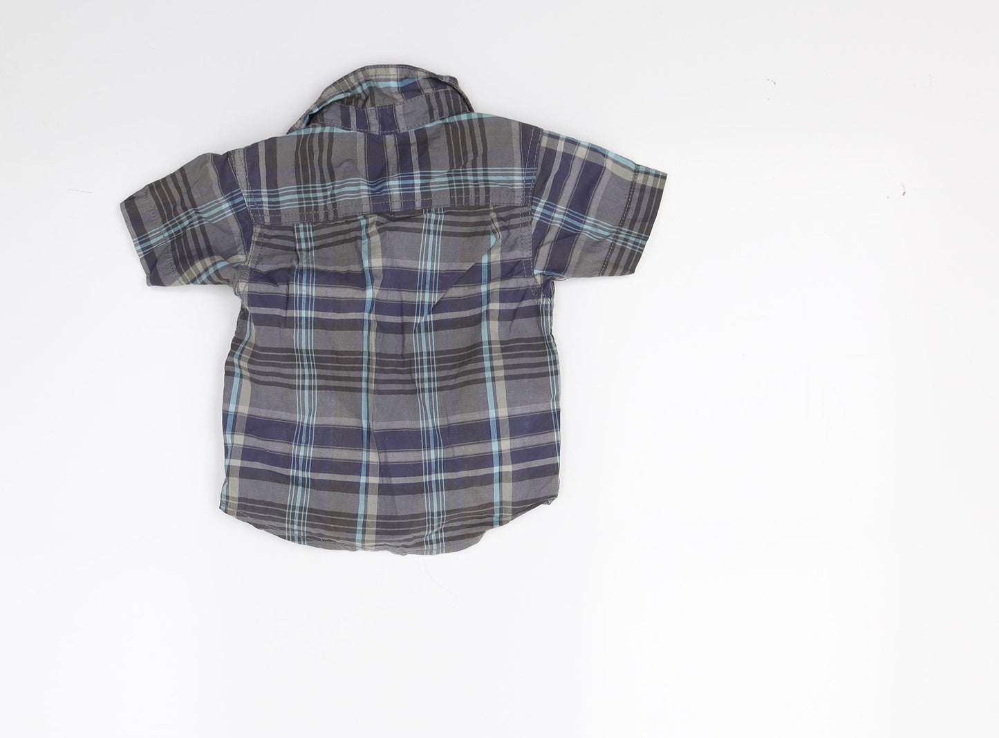 eARLY DAYS Boys Grey Check  Basic Button-Up Size 12-18 Months