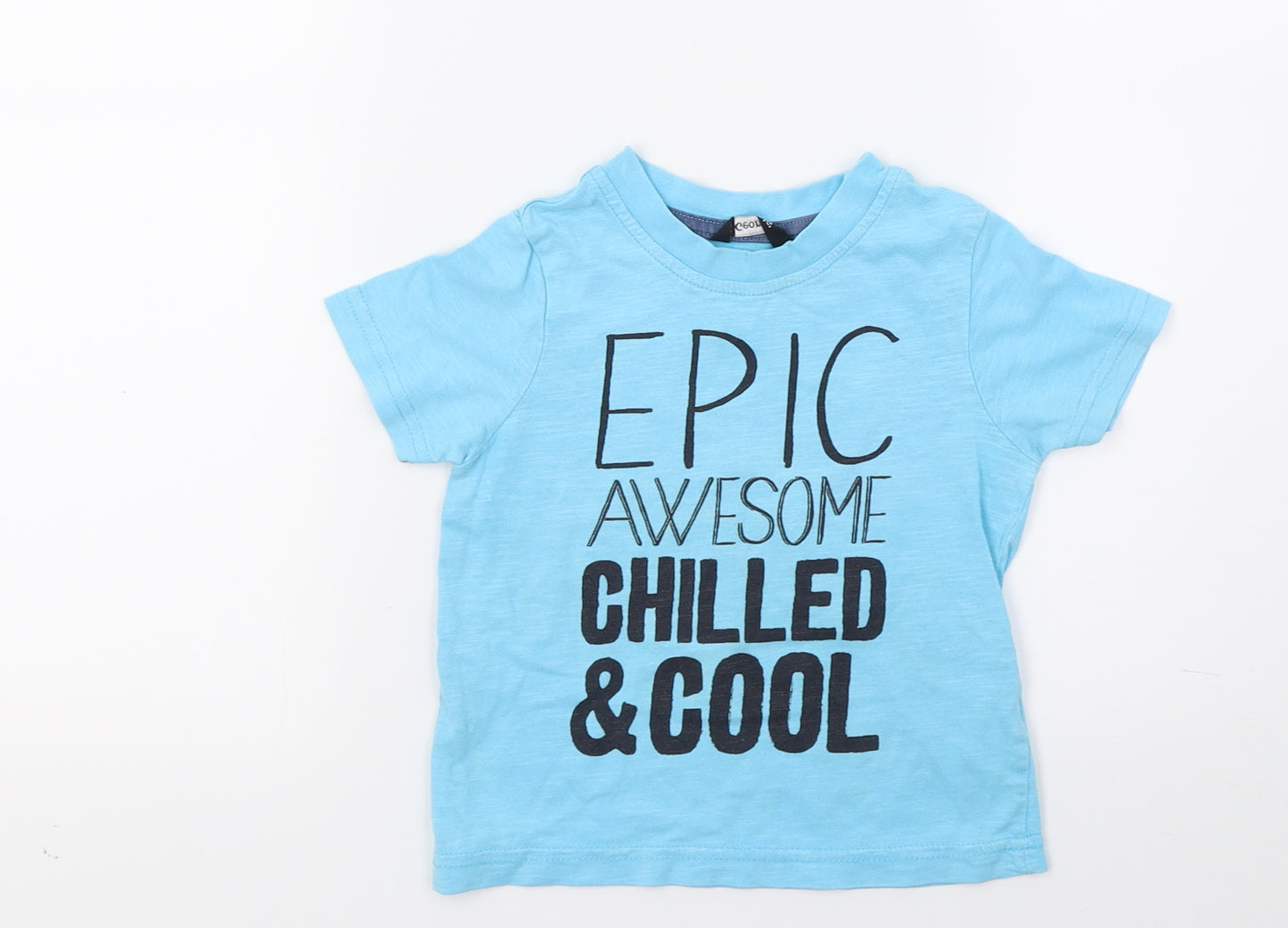 George Boys Blue   Basic T-Shirt Size 12-18 Months  - Chilled & cool