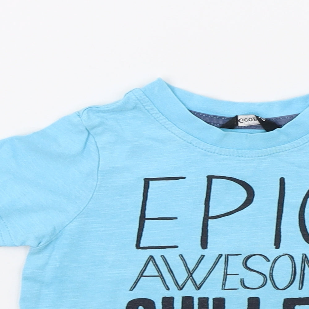 George Boys Blue   Basic T-Shirt Size 12-18 Months  - Chilled & cool