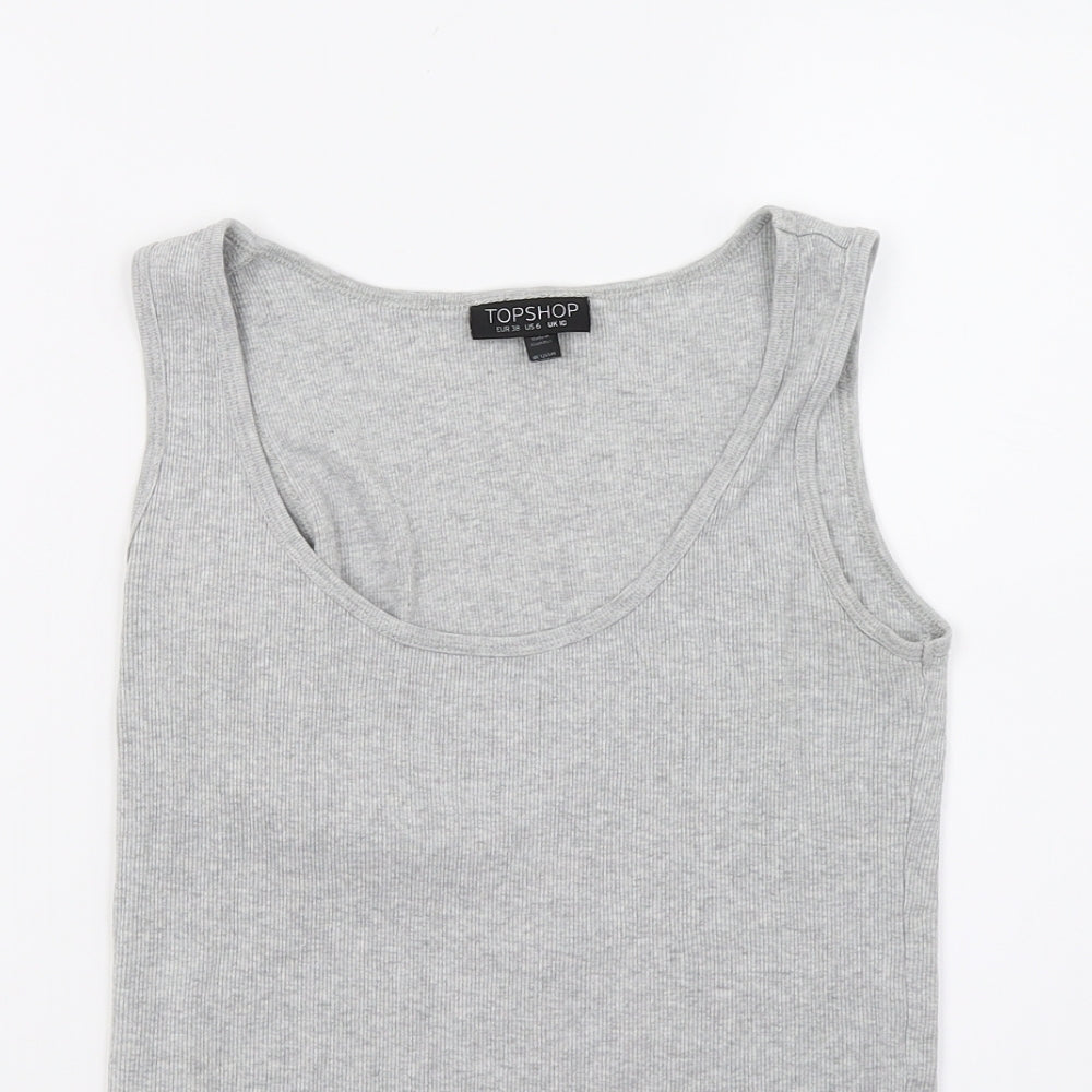Top shop Womens Grey   Basic Tank Size 10