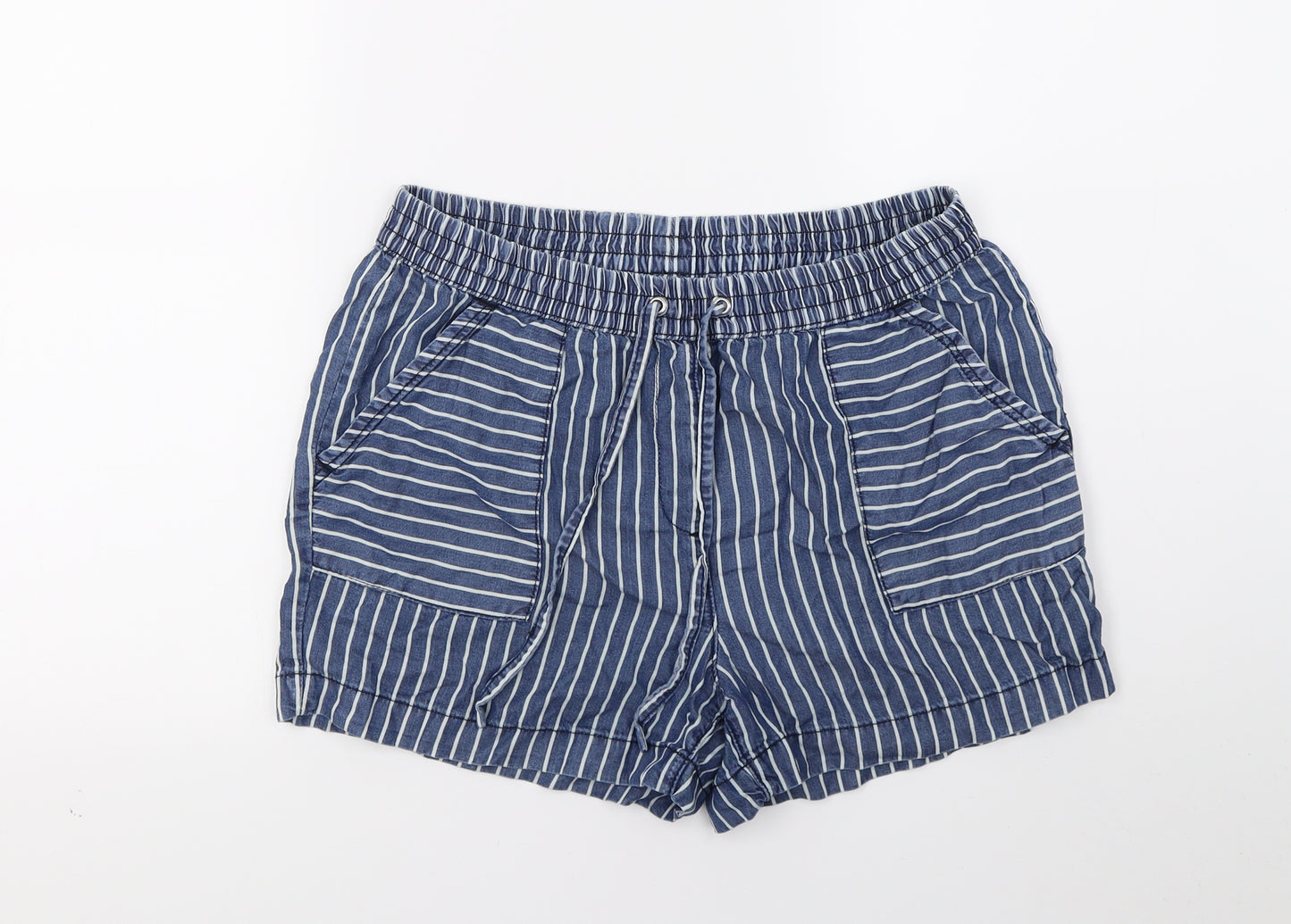 George Womens Blue Striped  Bermuda Shorts Size 12