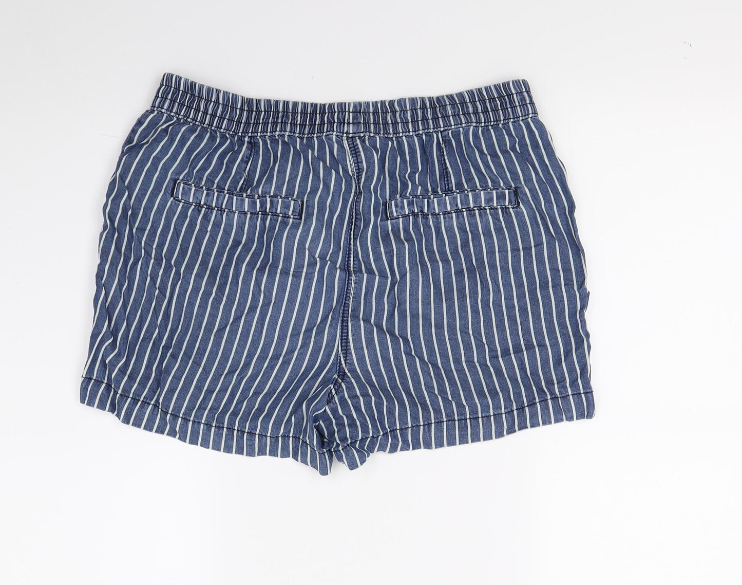 George Womens Blue Striped  Bermuda Shorts Size 12