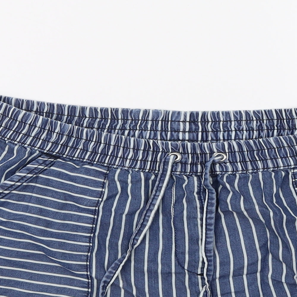 George Womens Blue Striped  Bermuda Shorts Size 12