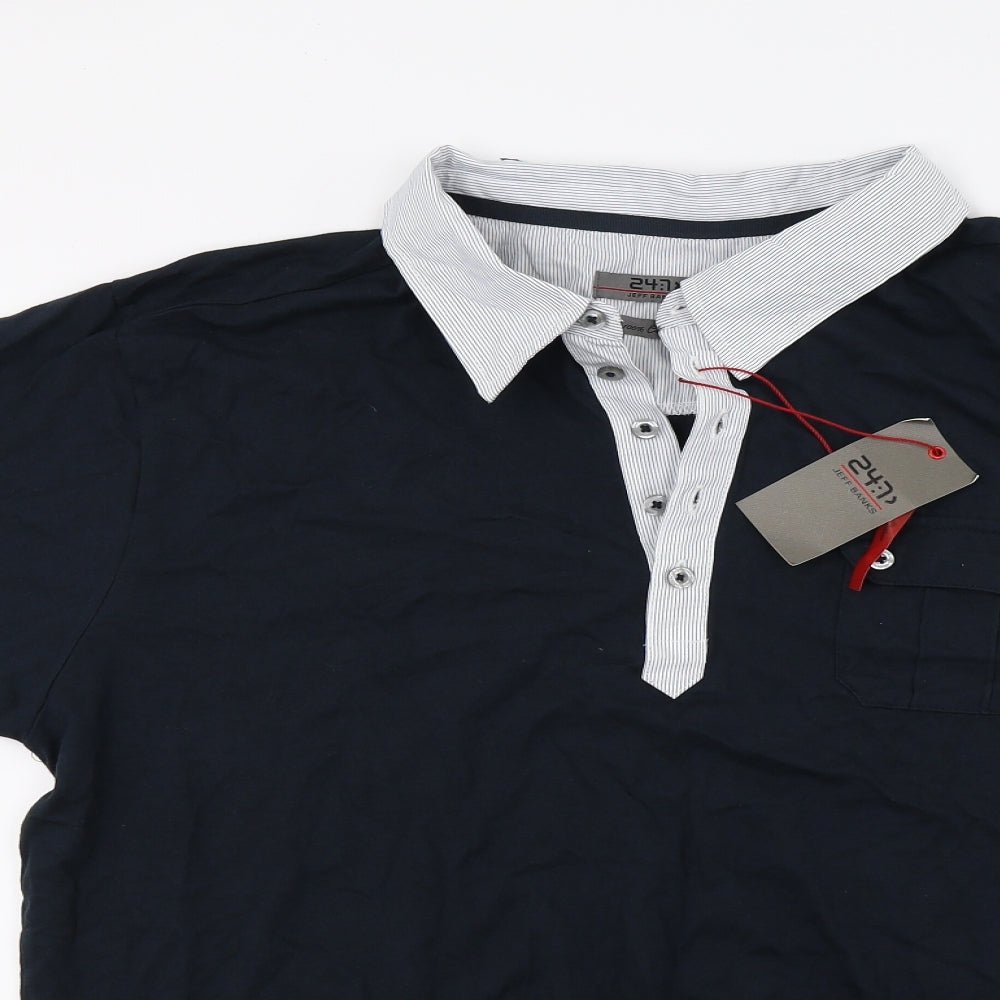 Jeff Banks Mens Blue    Polo Size 2XL