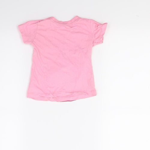 Preworn Girls Pink   Basic T-Shirt Size 2-3 Years  - Magic