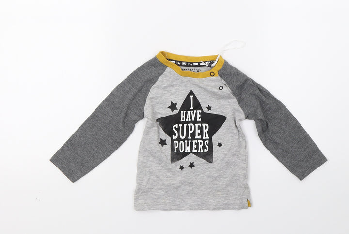 TU Baby Grey   Pullover Jumper Size 6-9 Months  - I have super powers