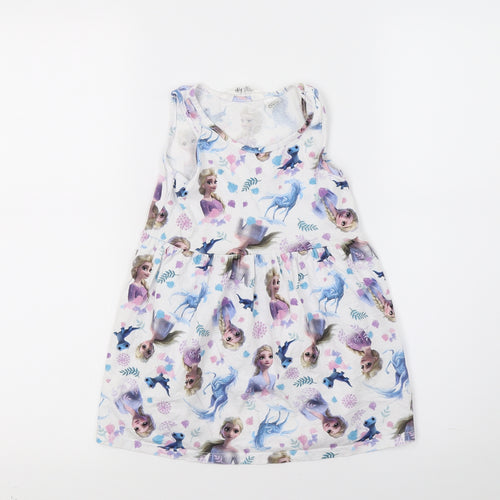 H&M Girls White  Jersey A-Line  Size 3-4 Years  - Princess