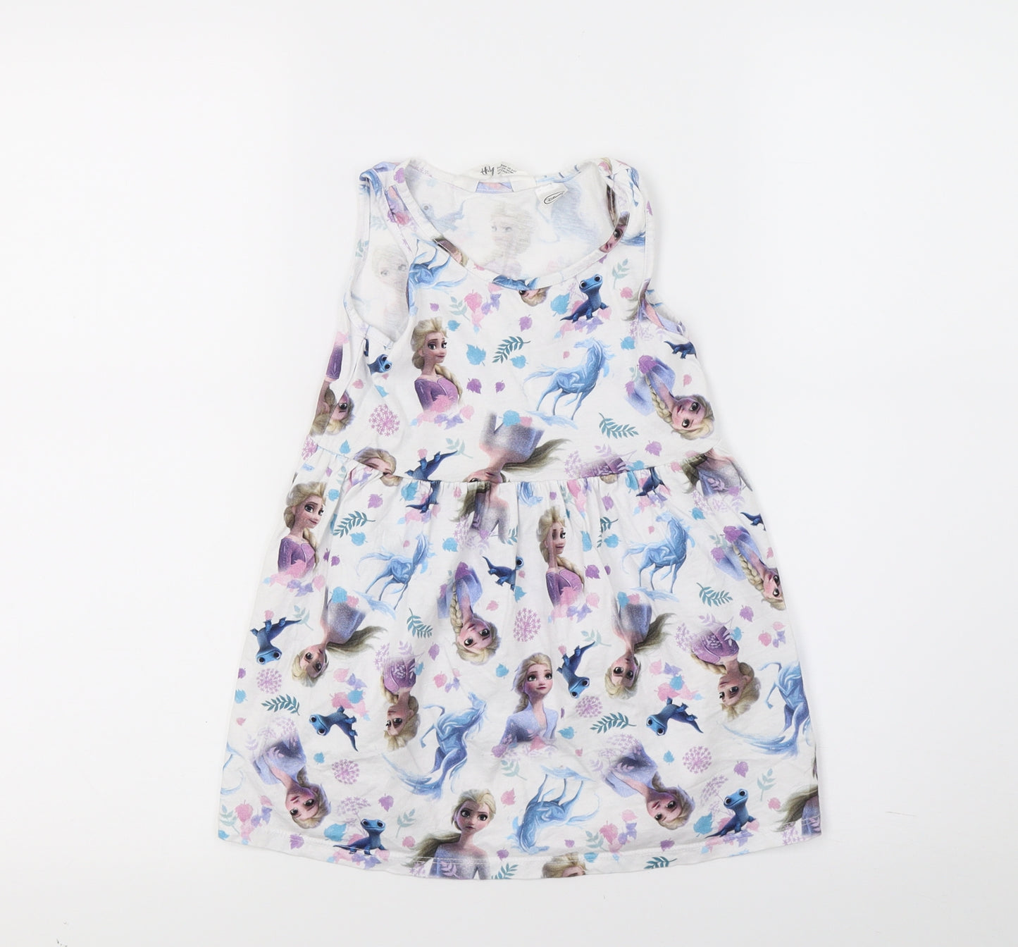 H&M Girls White  Jersey A-Line  Size 3-4 Years  - Princess