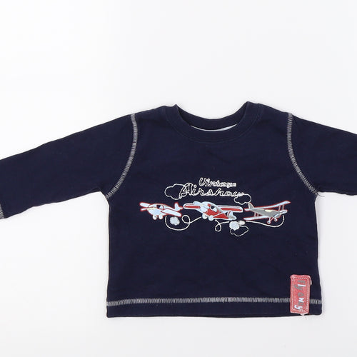 Morrys Mouse Boys Blue   Pullover Jumper Size 3-6 Months  - Aeroplanes