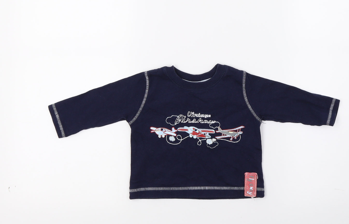 Morrys Mouse Boys Blue   Pullover Jumper Size 3-6 Months  - Aeroplanes
