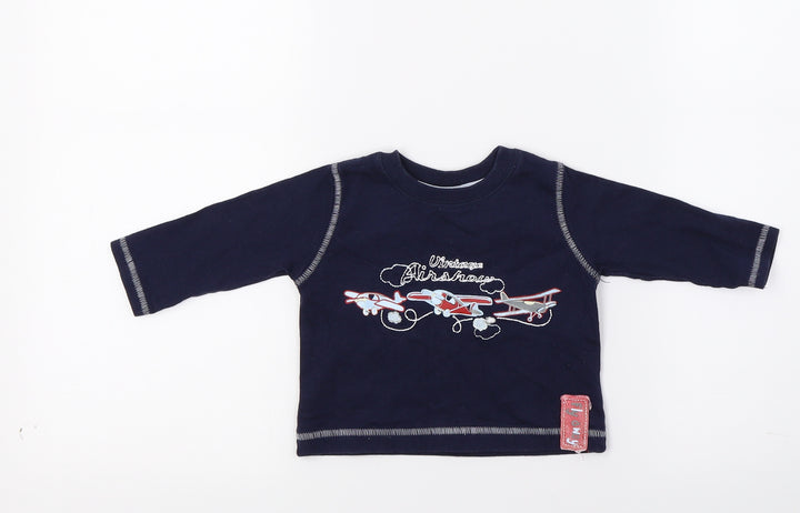 Morrys Mouse Boys Blue Pullover Jumper Size 3-6 Months - Aeroplanes