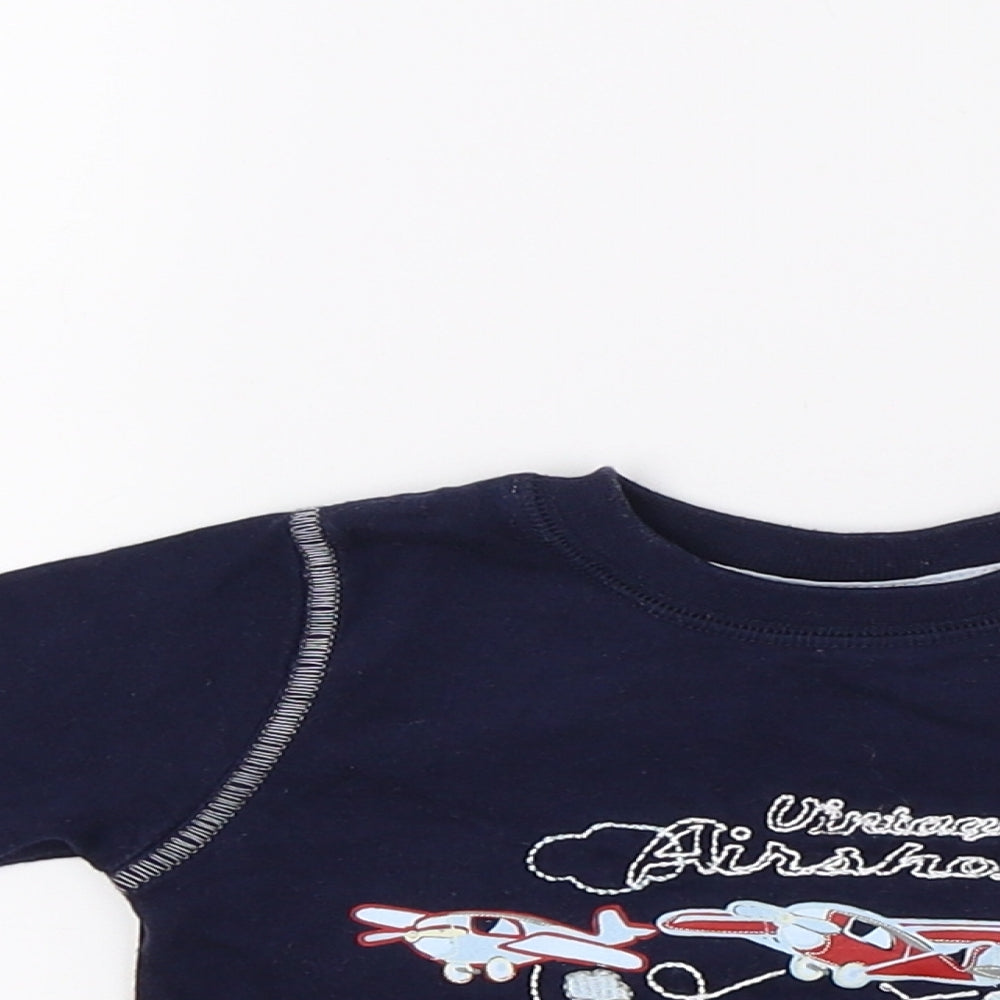 Morrys Mouse Boys Blue   Pullover Jumper Size 3-6 Months  - Aeroplanes