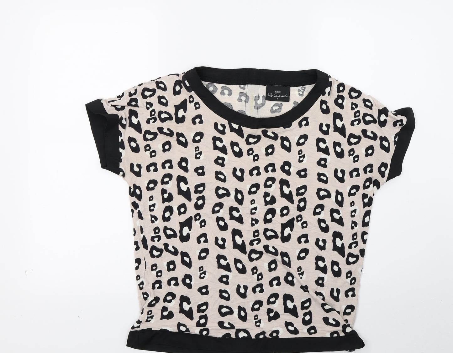 NEXT Womens Beige Animal Print  Basic T-Shirt Size 8