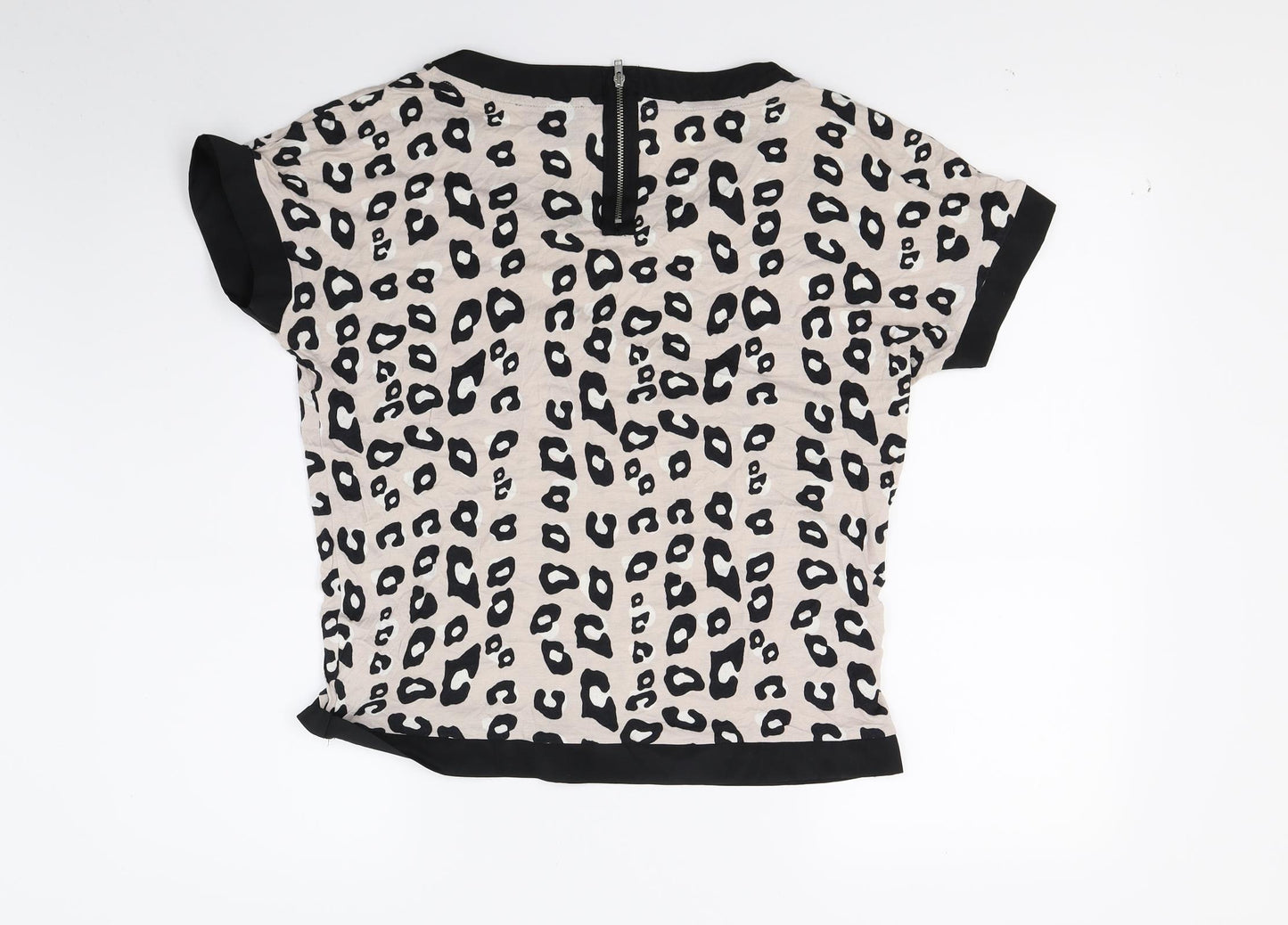 NEXT Womens Beige Animal Print  Basic T-Shirt Size 8