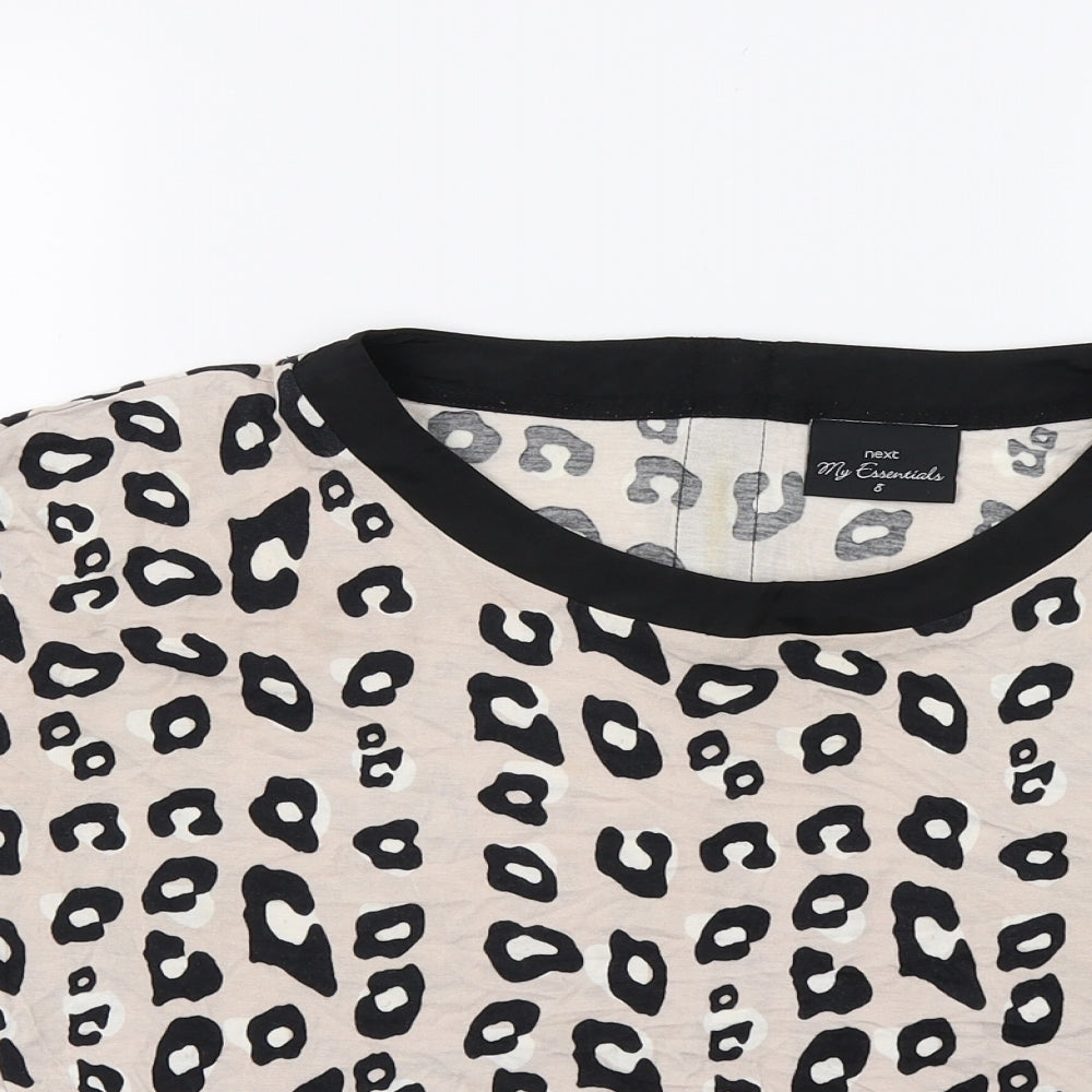 NEXT Womens Beige Animal Print  Basic T-Shirt Size 8
