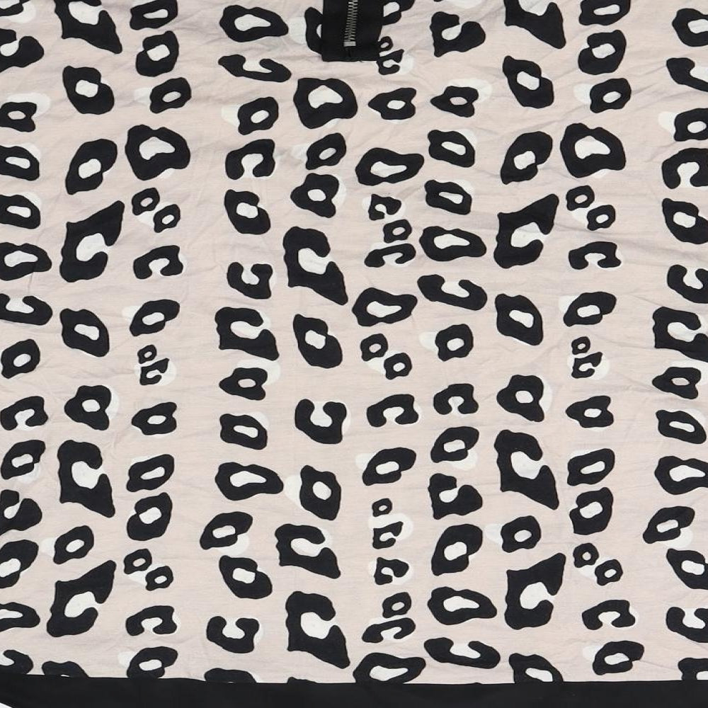 NEXT Womens Beige Animal Print  Basic T-Shirt Size 8