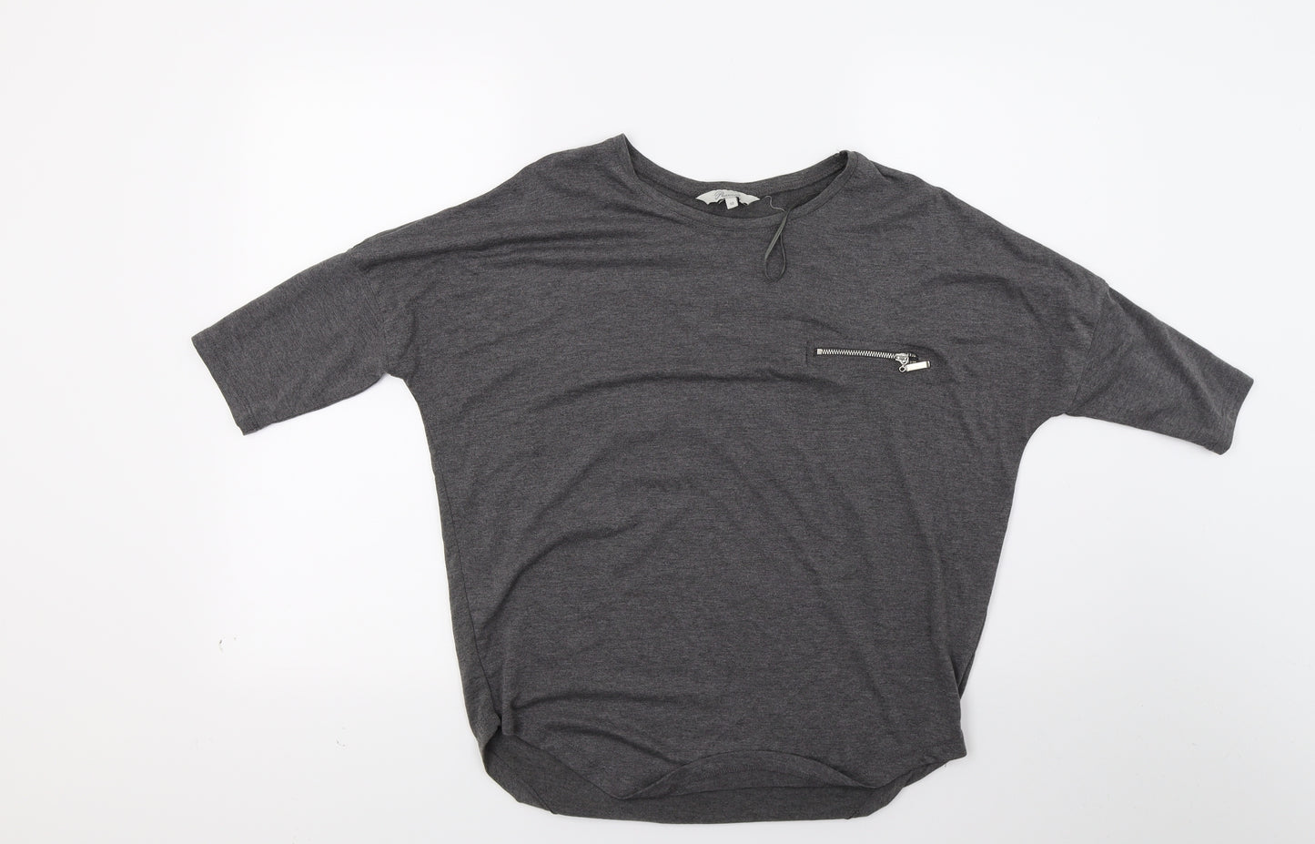 Peacocks Womens Grey  Jersey Basic T-Shirt Size 10