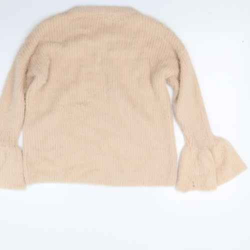 Peacocks Womens Beige  Knit Pullover Jumper Size S