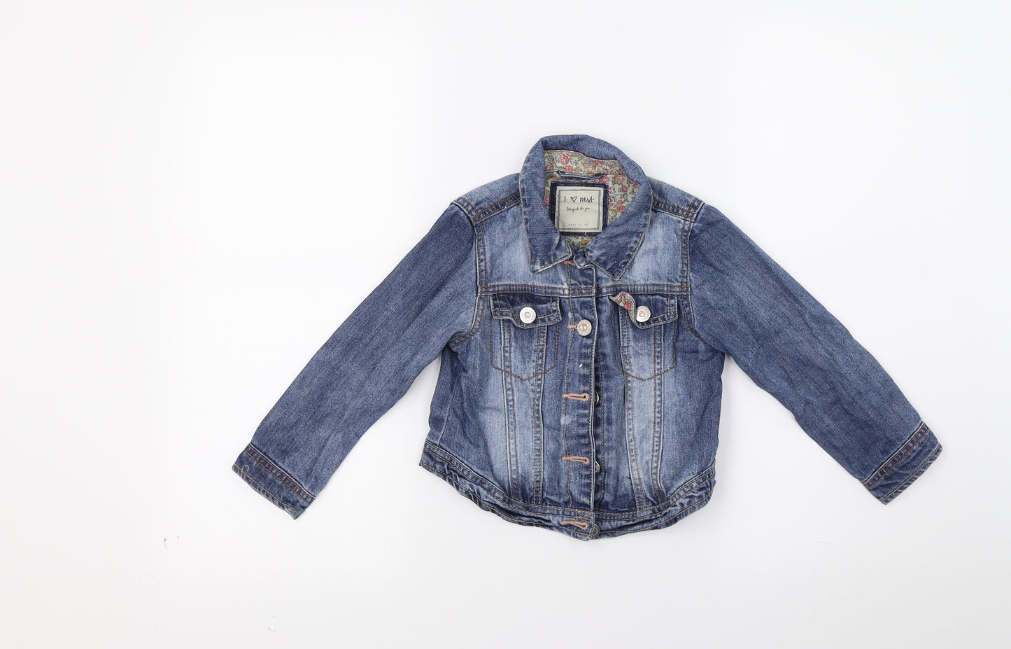 NEXT Girls Blue  Denim Jacket Coat Size 3-4 Years