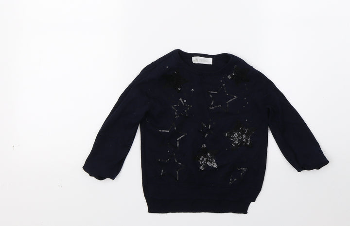 H&M Boys Blue  Knit Pullover Jumper Size 2 Years