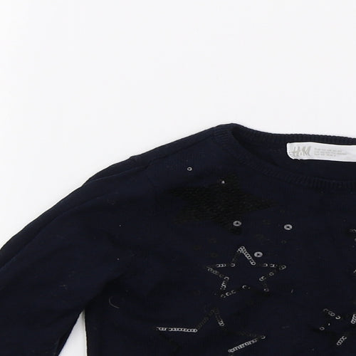 H&M Boys Blue  Knit Pullover Jumper Size 2 Years