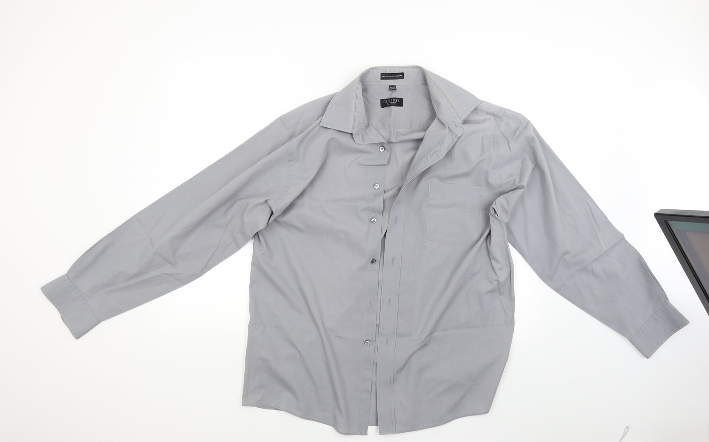 editions Mens Grey    Dress Shirt Size 16.5