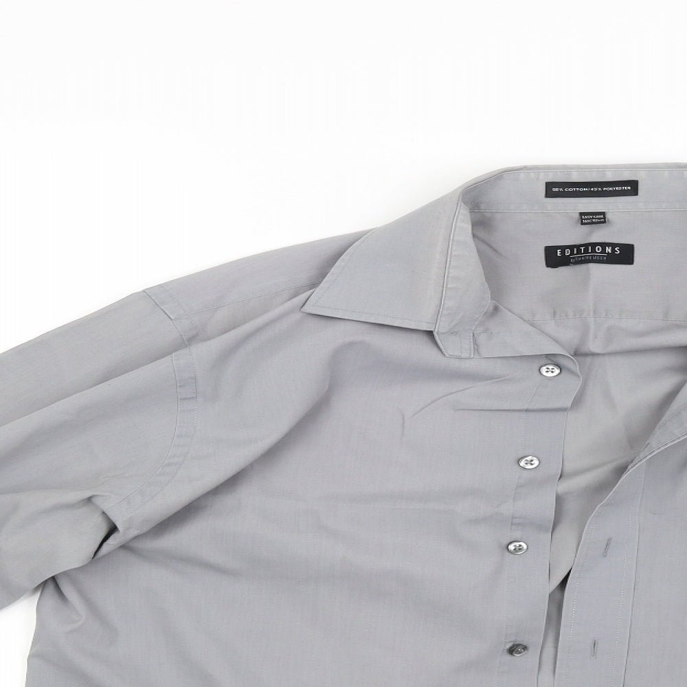 editions Mens Grey    Dress Shirt Size 16.5