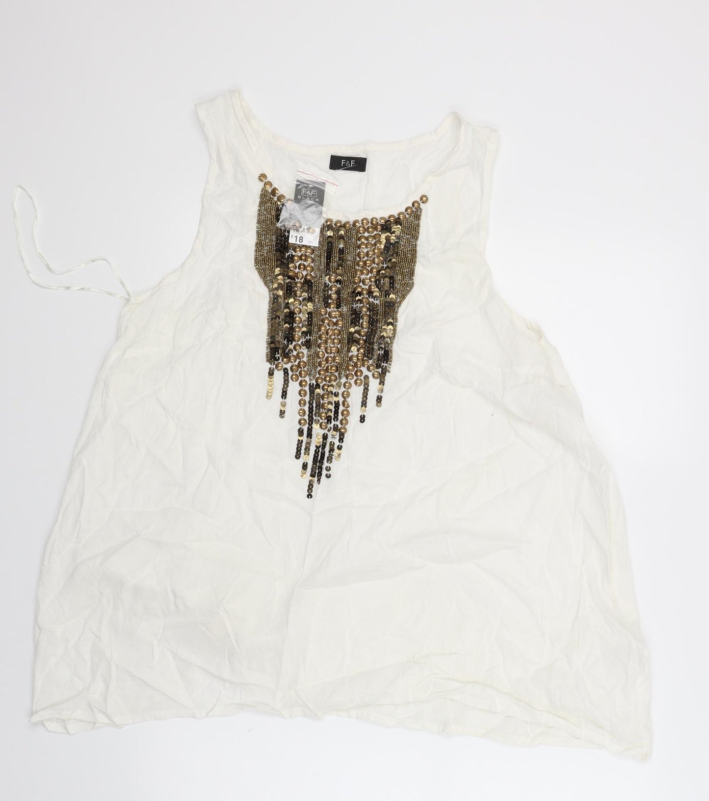 F&F Womens White   Basic Tank Size 12