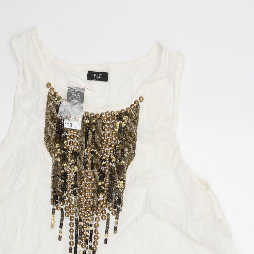 F&F Womens White   Basic Tank Size 12