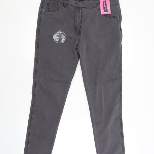 TU Womens Silver   Skinny Jeans Size 14 L27 in