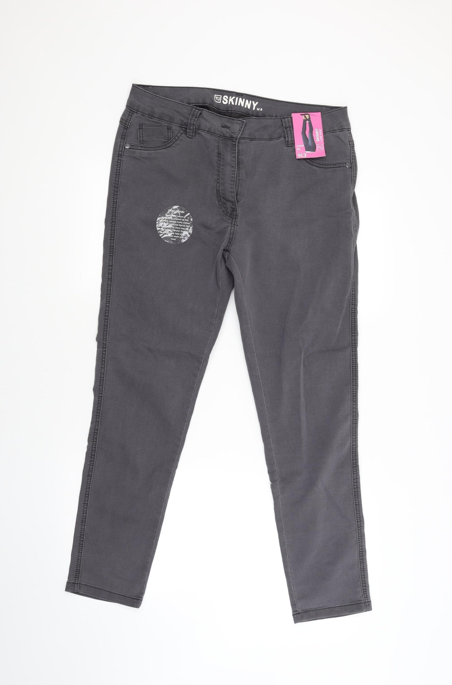 TU Womens Silver   Skinny Jeans Size 14 L27 in