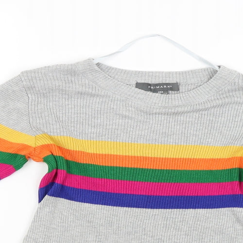 Primark Womens Grey Striped  Pullover Jumper Size 4