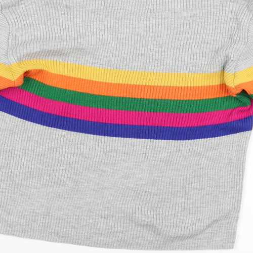 Primark Womens Grey Striped  Pullover Jumper Size 4