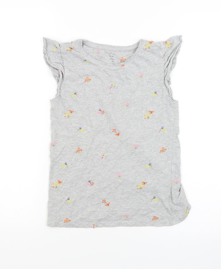 John Lewis Girls Grey   Basic Blouse Size 11 Years  - butterflies