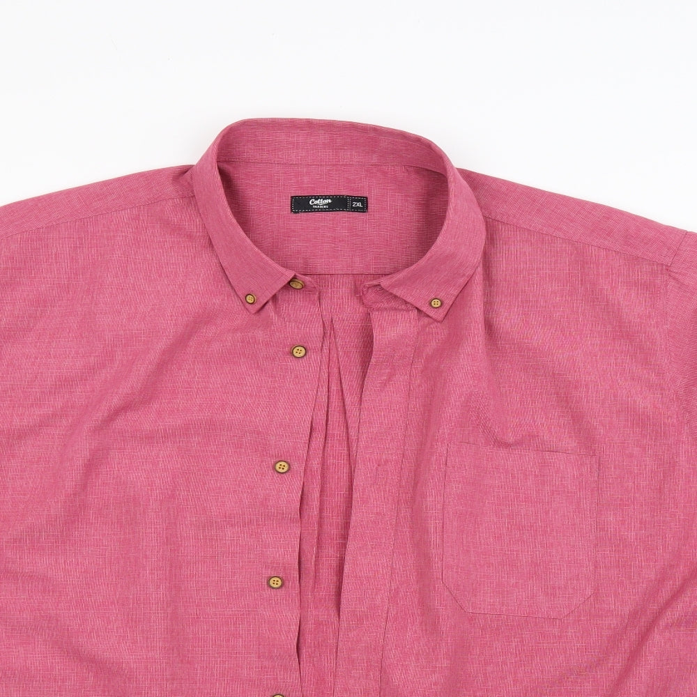 Cotton Trader Mens Pink    Dress Shirt Size 2XL