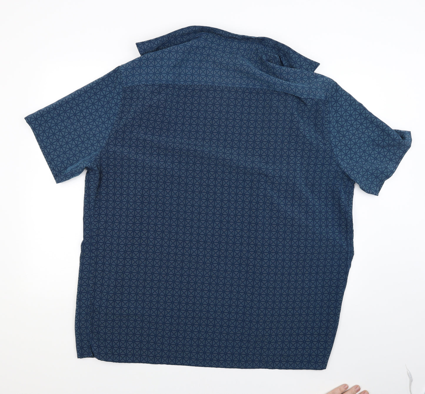 M&S Mens Blue Argyle/Diamond   Dress Shirt Size 2XL