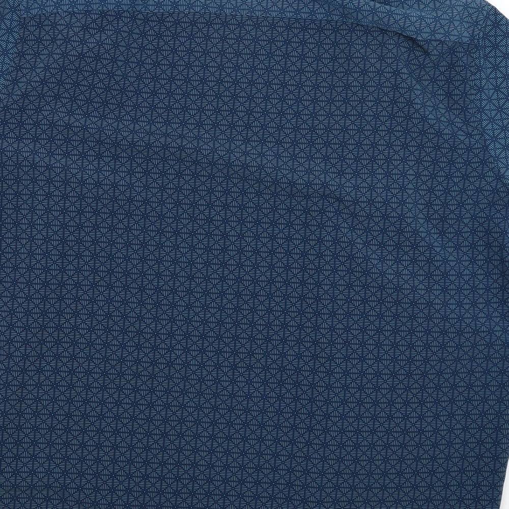 M&S Mens Blue Argyle/Diamond   Dress Shirt Size 2XL