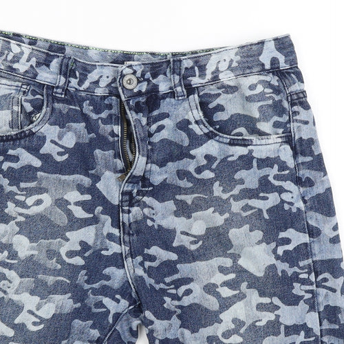 Preworn Girls Blue Camouflage  Biker Shorts Size 13 Years