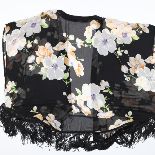 Urmoda Womens Black Floral  Shrug Jumper Size S