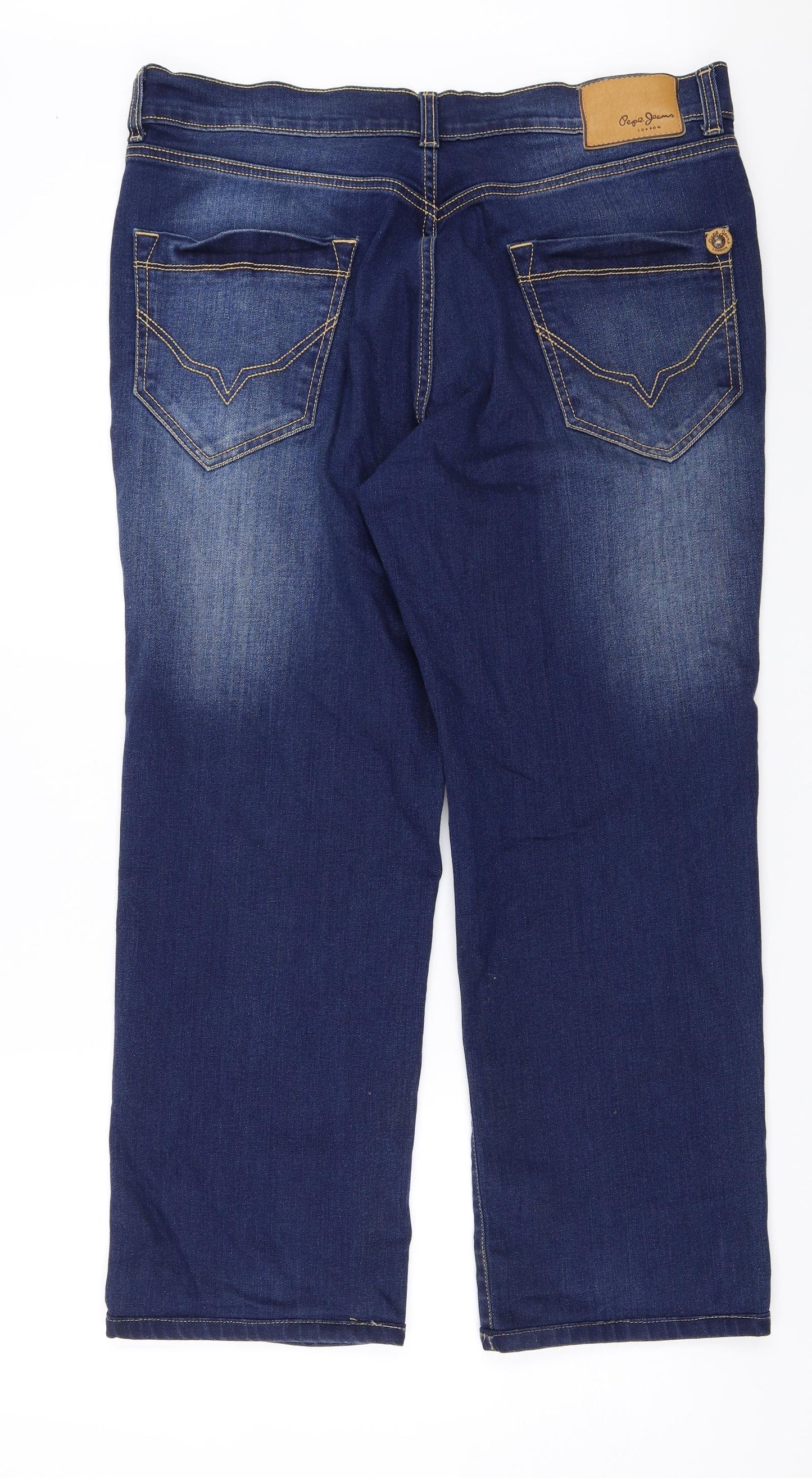 Pepe Jeans Mens Blue  Denim Straight Jeans Size 36 L26 in
