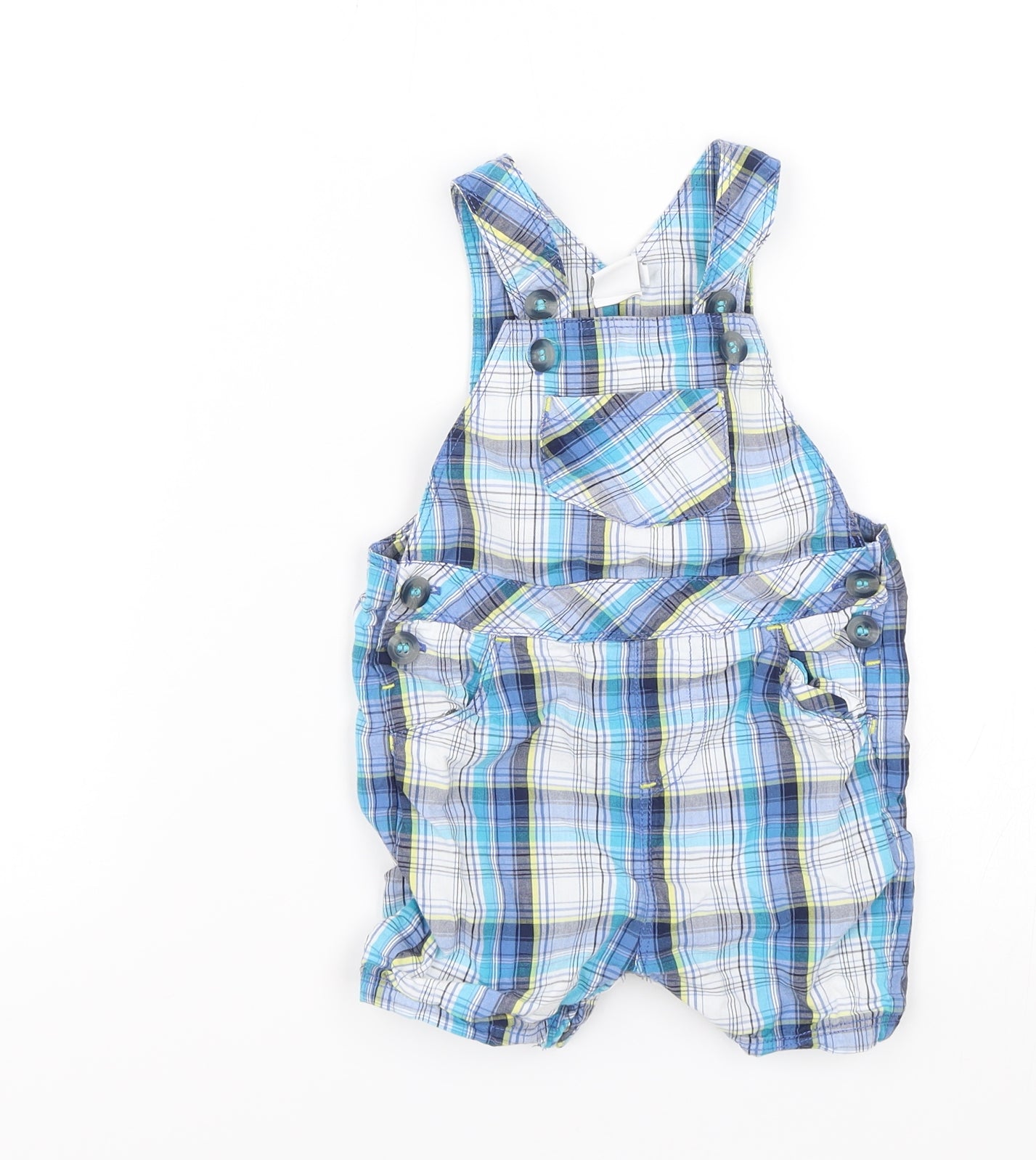 Mini Club Baby Blue Plaid  Dungaree One-Piece Size 3-6 Months