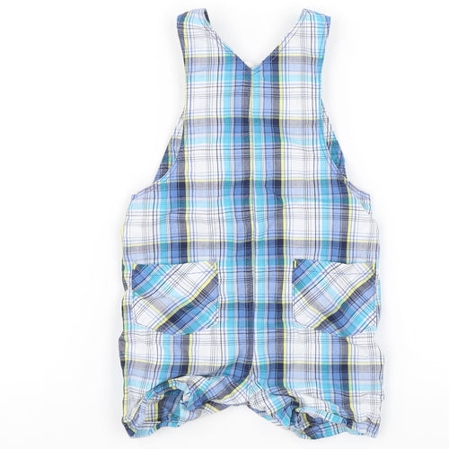Mini Club Baby Blue Plaid  Dungaree One-Piece Size 3-6 Months