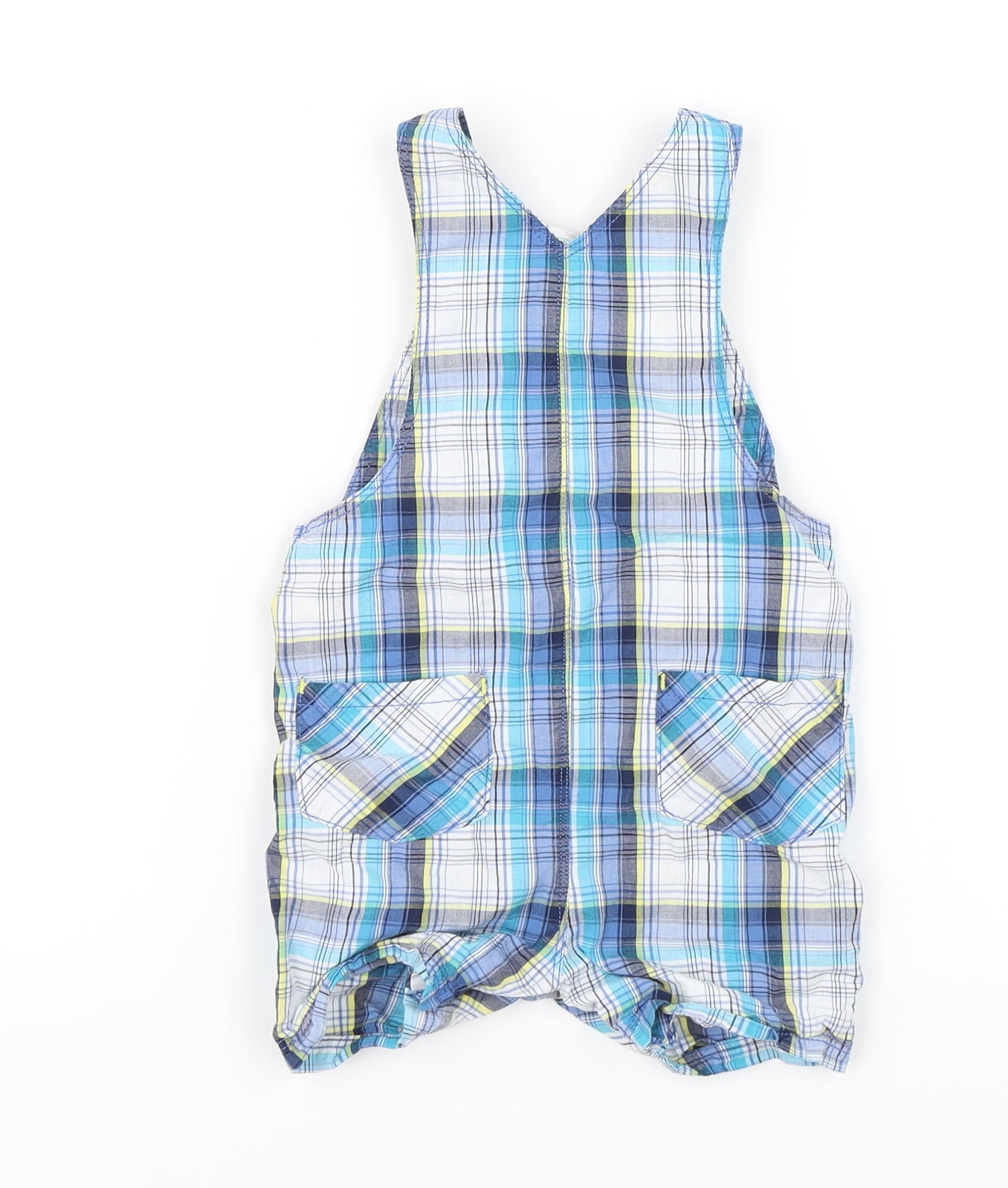 Mini Club Baby Blue Plaid  Dungaree One-Piece Size 3-6 Months